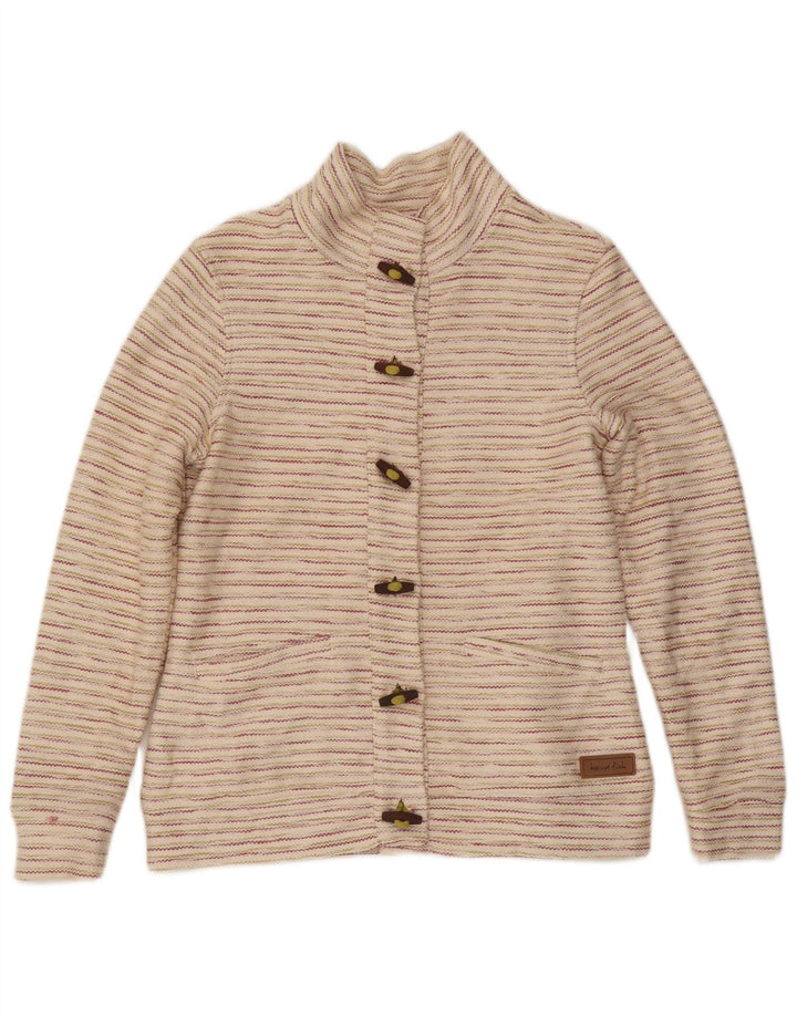 Weird Fish Dame Duffle Jacket UK 12 Medium Off White Stribet bomuld
