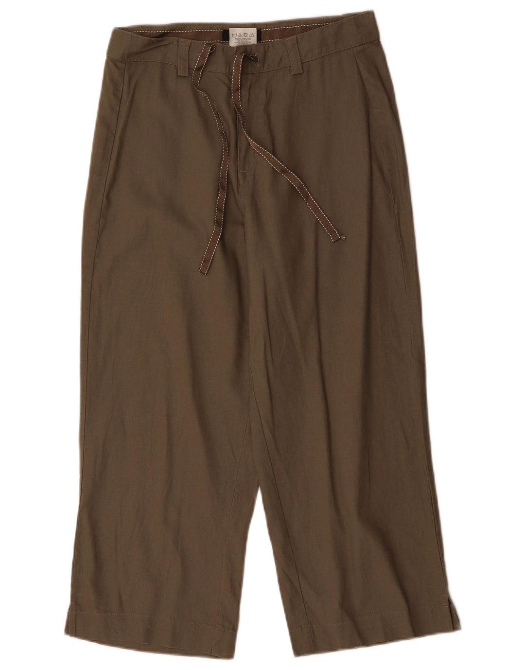 Lee Kvinder Khakis Brede Ben Cropped Trousers US 8 Medium W30 L23 Brun hør