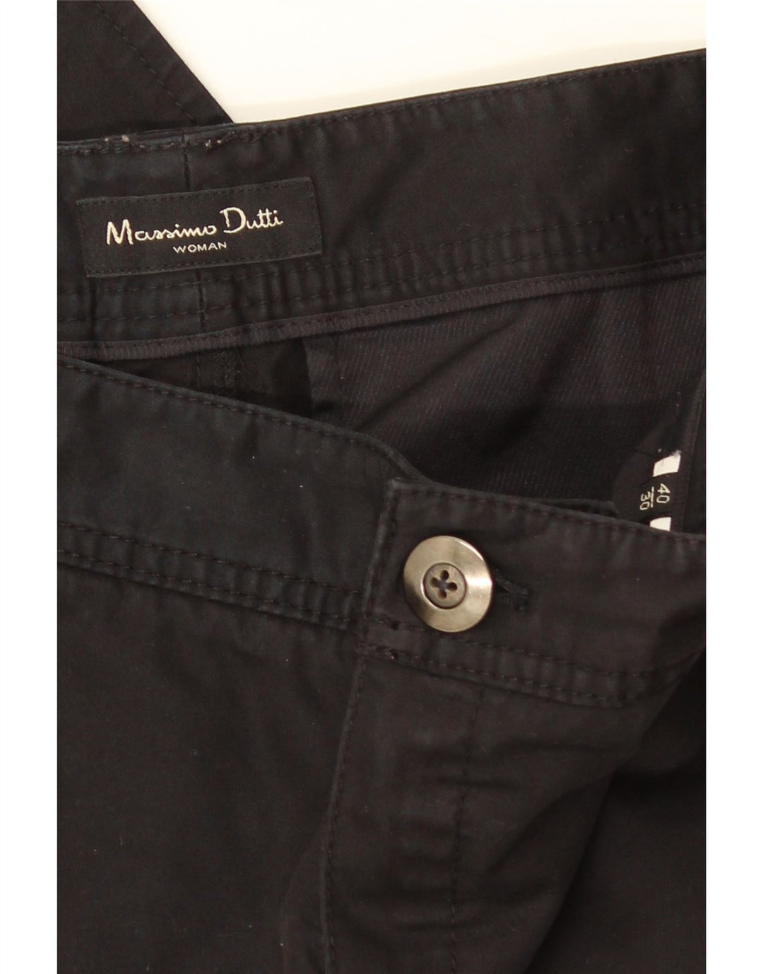 Massimo Dutti Dame Lige Chinobukser EU 40 Medium W30 L30 Sort