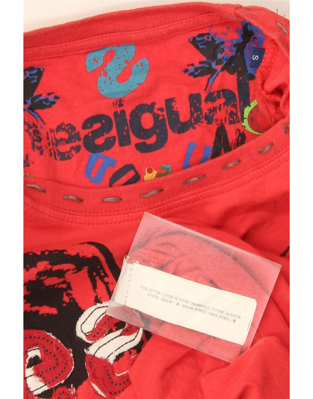 DESIGUAL Herre grafisk T-shirt Top Lille rød bomuld