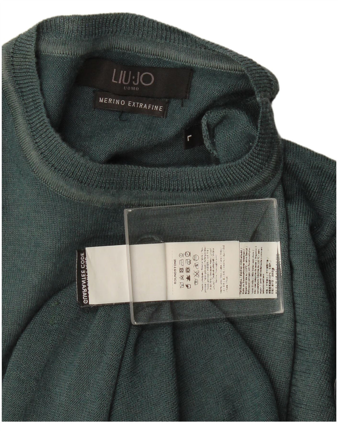Liu Jo Herre Jumper Sweater med rund hals Stor grøn Merinould