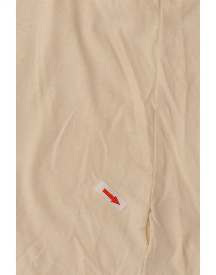 Benetton Dame Grafisk Top Langærmet UK 8 Small Beige