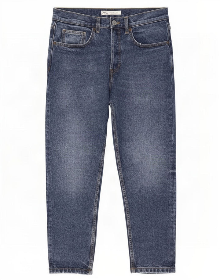 Zara Herre Cropped Jeans EU 40 Medium W31 L25 Blå