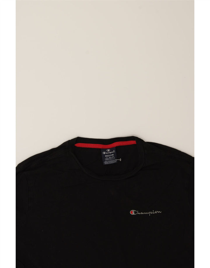 CHAMPION Mens Top Long Sleeve Medium Black Cotton Vintage Champion and Second-Hand Champion from Messina Hembry 