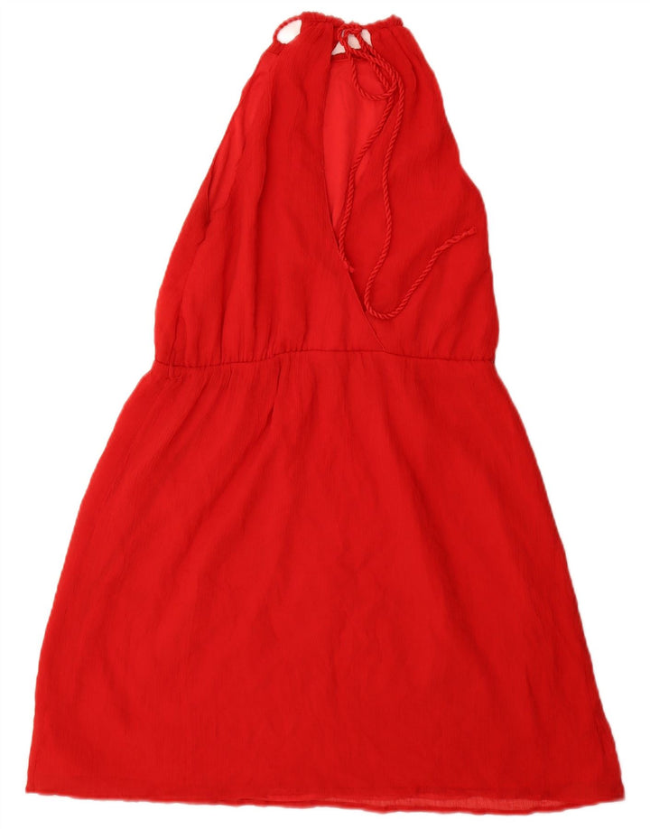Zara Dame Trafaluc Halter Dress UK 12 Medium Red