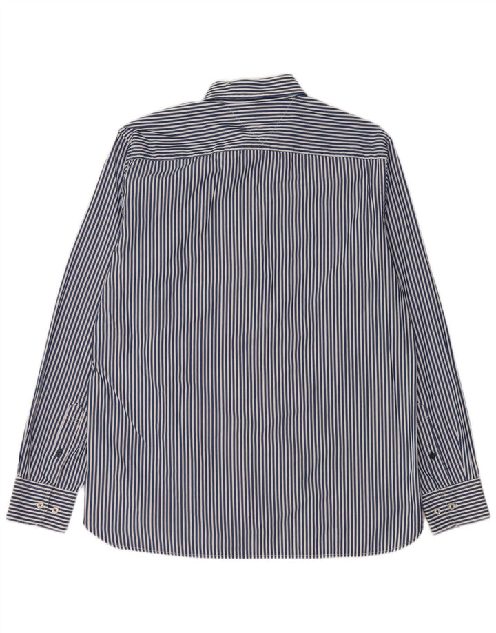 Tommy Hilfiger Herre Custom Fit skjorte Stor blå nålestribet bomuld