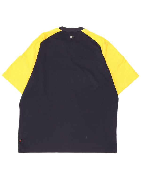 Adidas Herre T-Shirt Top UK 44/46 XL Navy Blue Colourblock