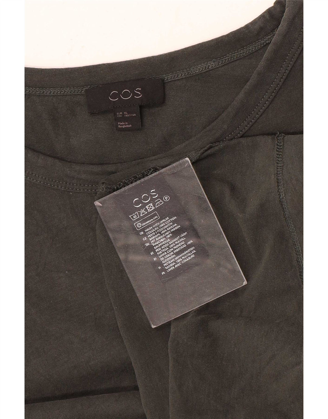 Cos Herre T-Shirt Top XL Grå Bomuld