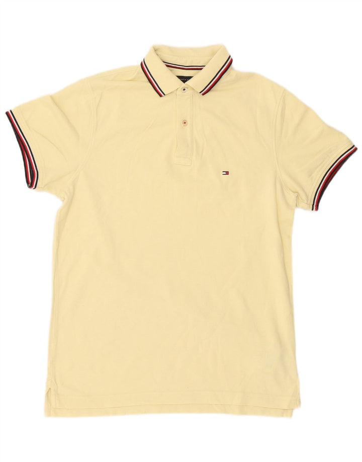 Tommy Hilfiger Herre Slim Fit Polo Shirt Medium Gul Bomuld