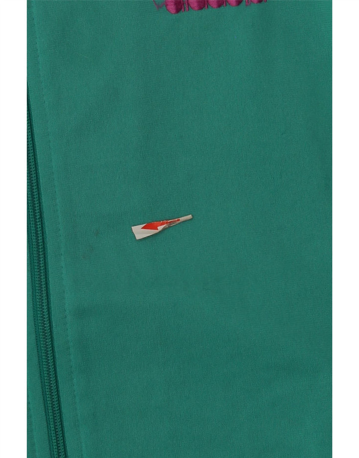 Diadora Herre grafisk træningsdragt topjakke UK 38 Medium Green Colourblock