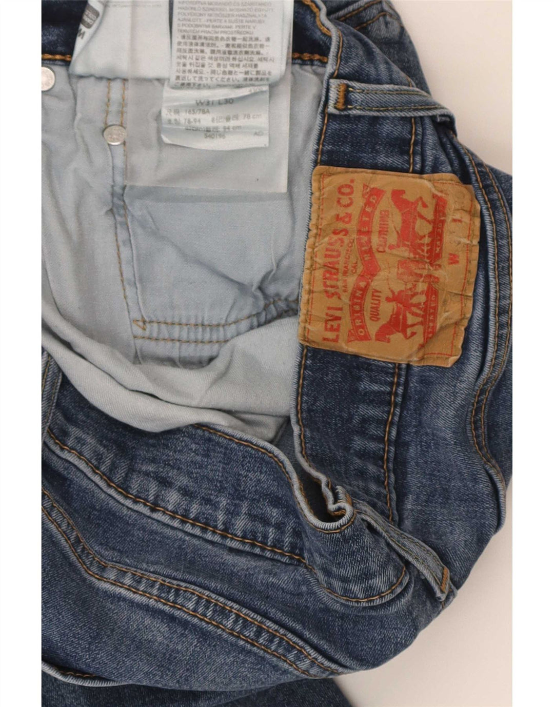 Levi's Straight Jeans til mænd W31 L30 blå bomuld