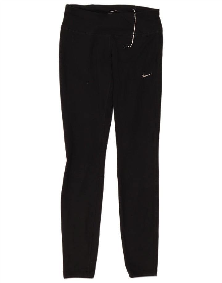 NIKE Dame Dri Fit Leggings UK 6 XS sort polyester