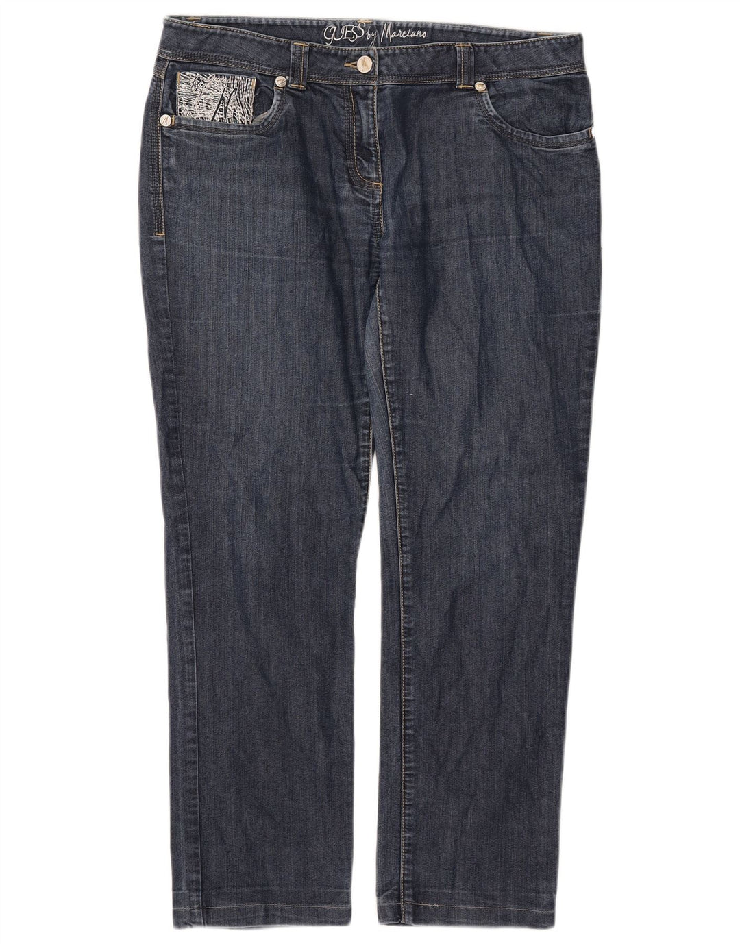 GUESS Kvinder marciano Slim Jeans W32 L26 Marineblå Bomuld