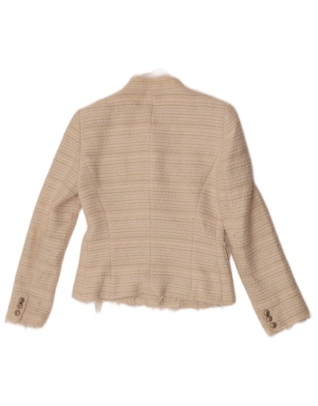 Zara Dame 4 Button Blazer Jacket UK 10 Small Off White