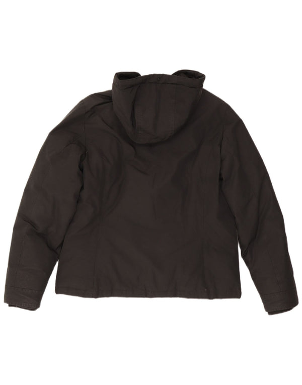 Woolrich Dame Hætte Oversized Polstret Jakke UK 18 XL Sort Bomuld