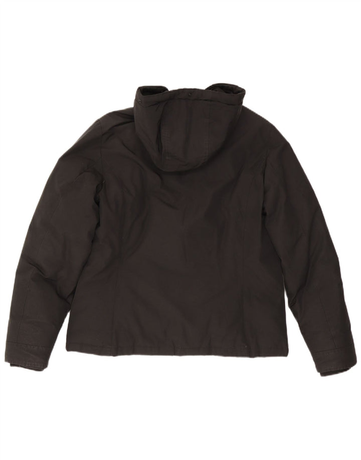 Woolrich Dame Hætte Oversized Polstret Jakke UK 18 XL Sort Bomuld