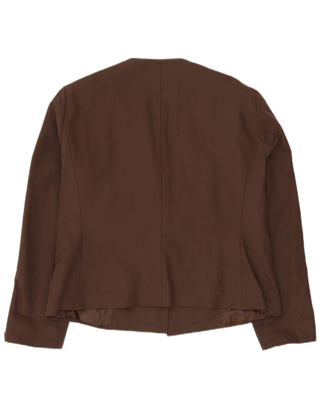 BARBARA B Womens Open Blazer Jacket UK 18 XL Brun Bomuld