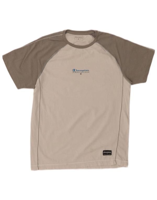 CHAMPION Dame T-Shirt Top UK 14 Large White Colourblock