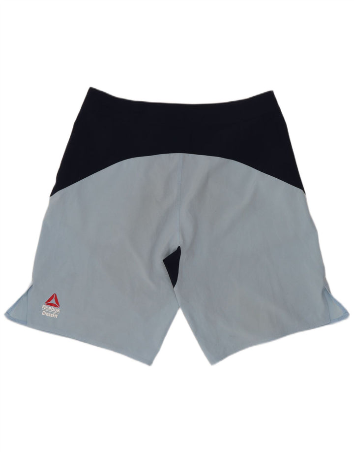 Reebok Herre grafiske svømmeshorts Medium Blue Colourblock Nylon