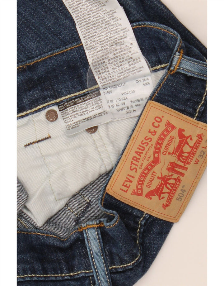 LEVI'S Herre 504 Straight Jeans W32 L30 Blå Bomuld