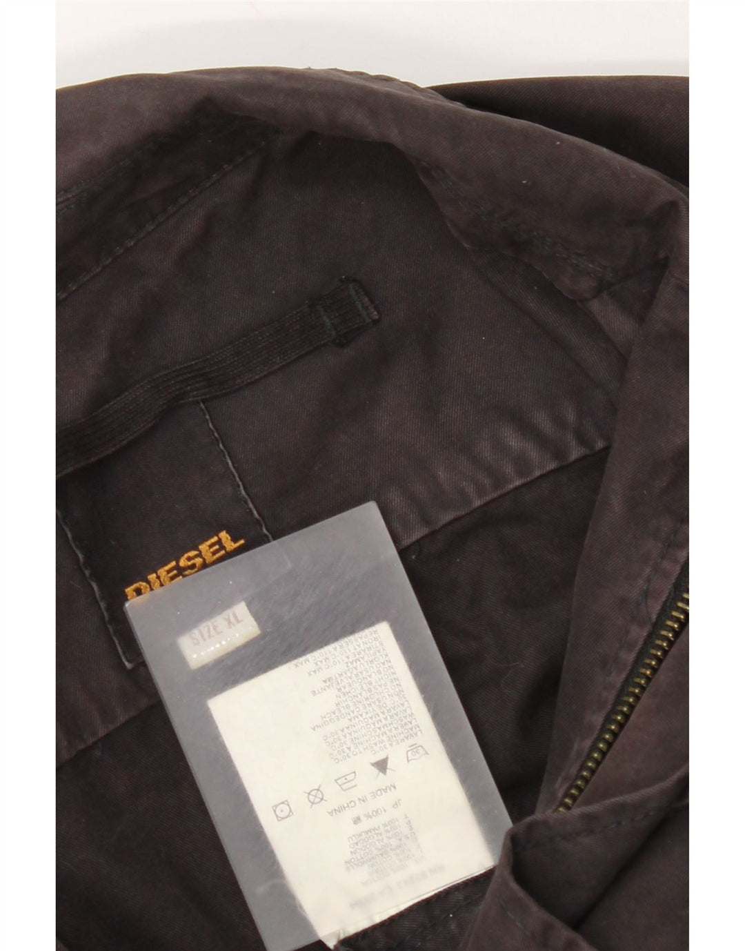 Diesel Dame Utility Jacket UK 18 XL Sort Bomuld