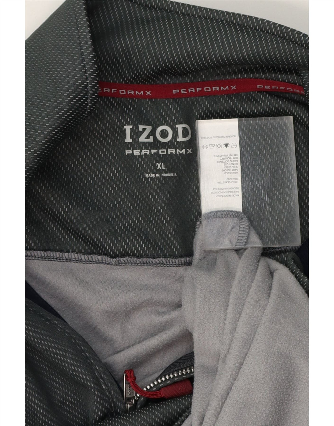 IZOD Mens Zip Neck Pullover Tracksuit Top XL Navy Blue Polyester Vintage Izod and Second-Hand Izod from Messina Hembry 