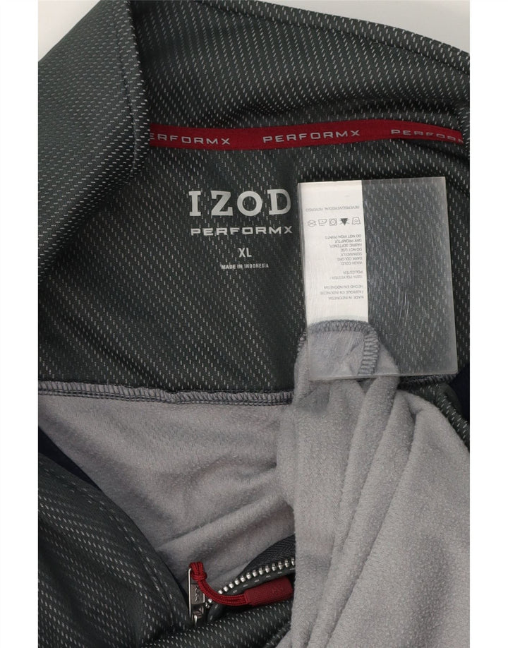IZOD Mens Zip Neck Pullover Tracksuit Top XL Navy Blue Polyester Vintage Izod and Second-Hand Izod from Messina Hembry 