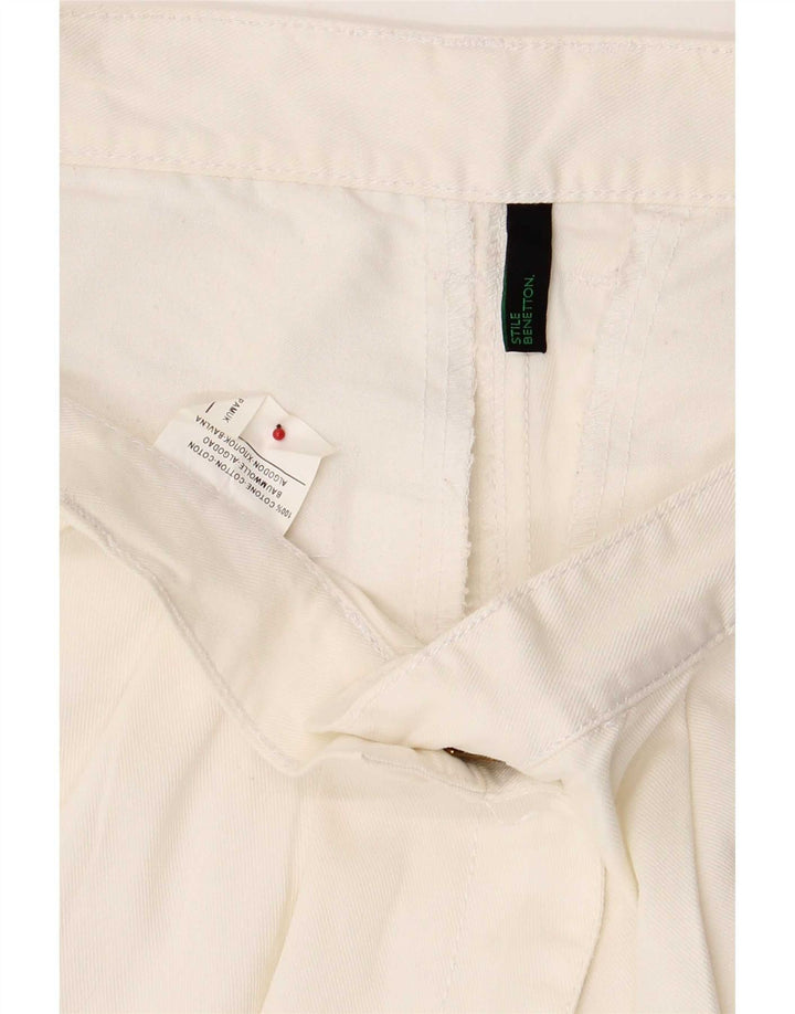 Benetton Womens Pegged Chino Shorts W30 Medium White Bomuld