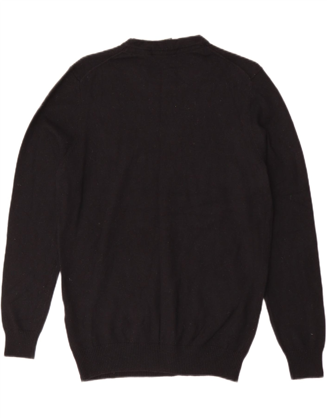 Lyle & Scott Herre sweater med rund hals, medium sort bomuld