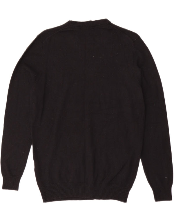 Lyle & Scott Mens Crew Neck Jumper Sweater Medium Black Cotton