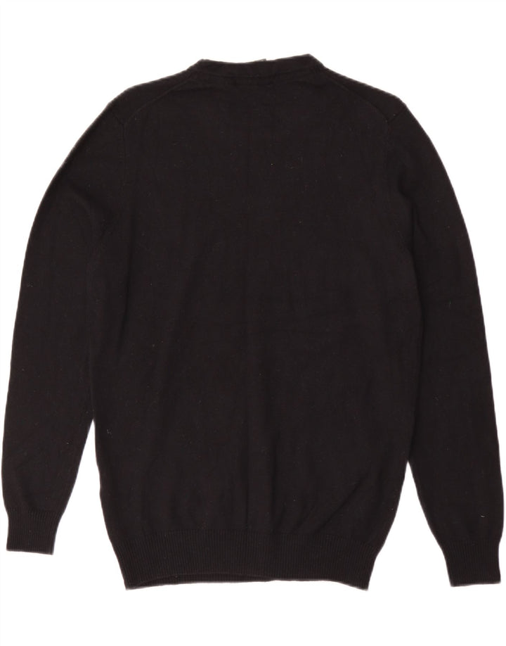 Lyle & Scott Herre sweater med rund hals, medium sort bomuld