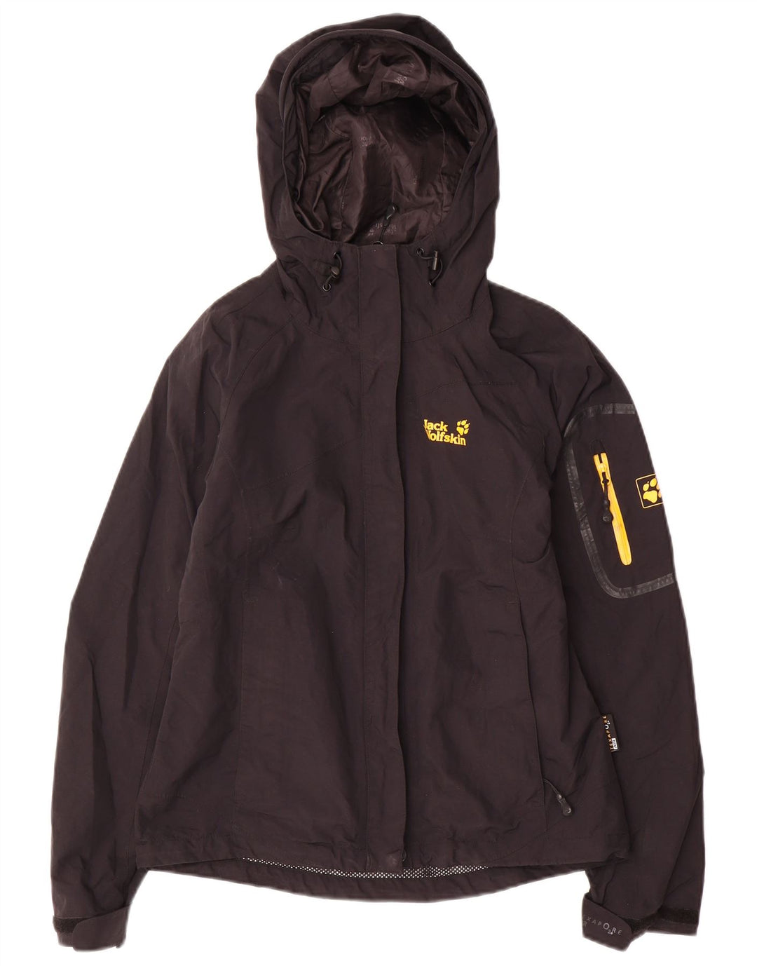 Jack Wolfskin Dame Regnjakke med hætte UK 8 Lille sort polyamid