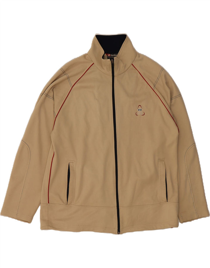 LOTTO Mens Tracksuit Top Jacket XL Beige Polyester Vintage Lotto and Second-Hand Lotto from Messina Hembry 