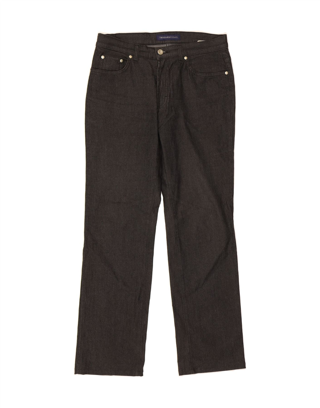 TRUSSARDI JEANS Womens Straight Jeans W29 L30 Grey Cotton Vintage Trussardi Jeans and Second-Hand Trussardi Jeans from Messina Hembry 