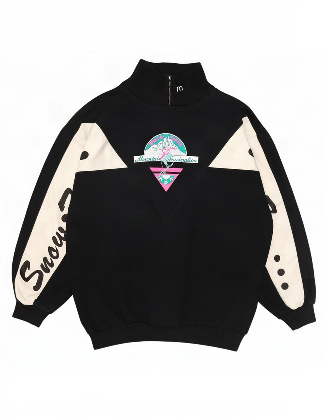 Maser M Graphic Sweatshirt Jumper US 8 Medium Sort Colourblock