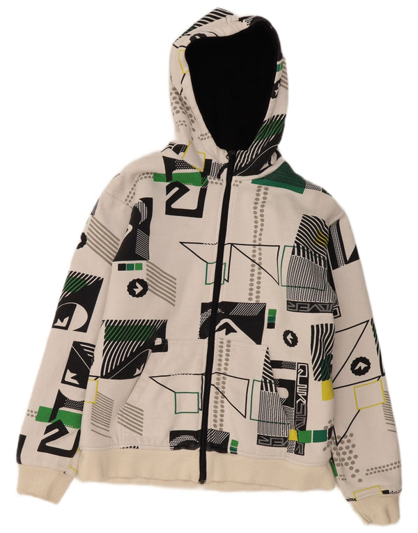 Quiksilver drenge grafisk hættetrøje med lynlås 15-16 år Hvid Geometrisk