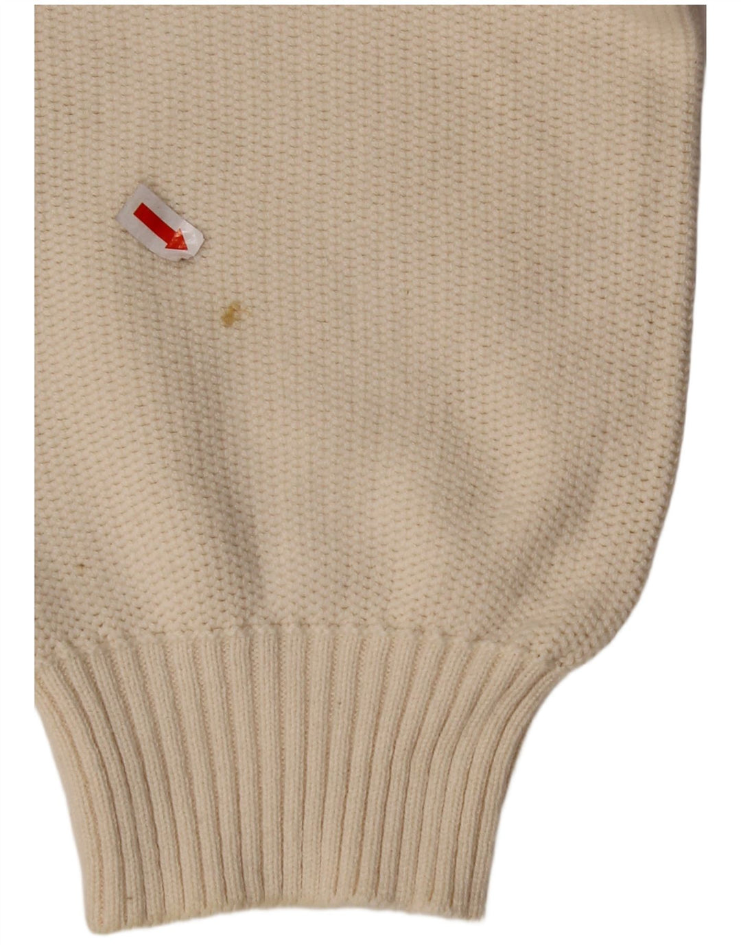 VINTAGE Herre V-hals sweater Stor Beige Bomuld