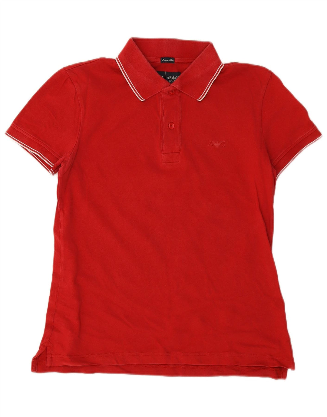 Armani Jeans Dame Skinny Polo Shirt UK 14 Medium Red