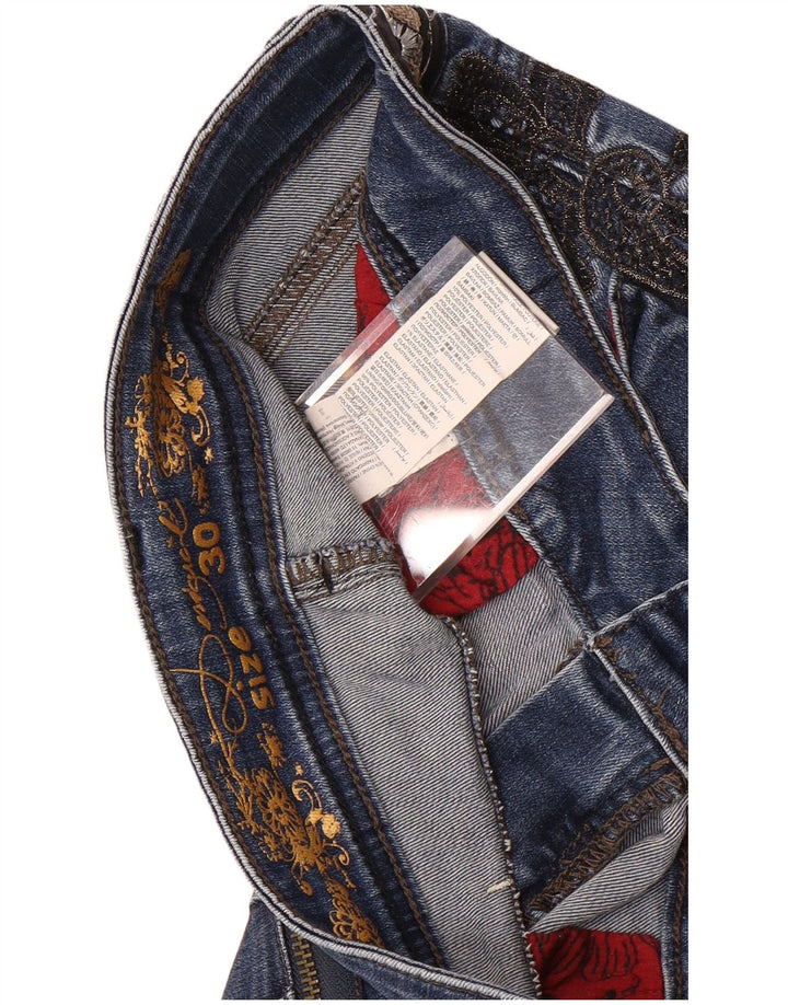 Desigual Kvinders Graphic Straight Jeans W30 L27 Blå Bomuld