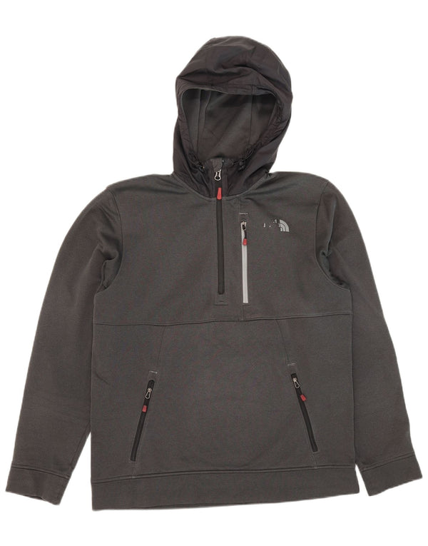 The North Face Herre Zip Neck Hoodie Jumper Medium Grey Polyester