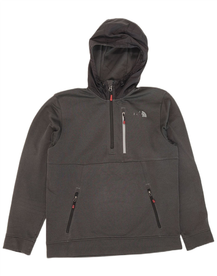 The North Face Herre Zip Neck Hoodie Jumper Medium Grey Polyester