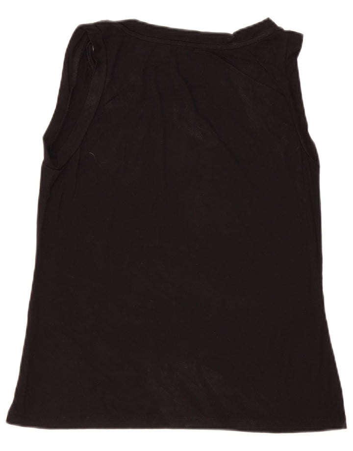 Liu Jo Kvinder Grafisk Vest Top UK 12 Medium Sort