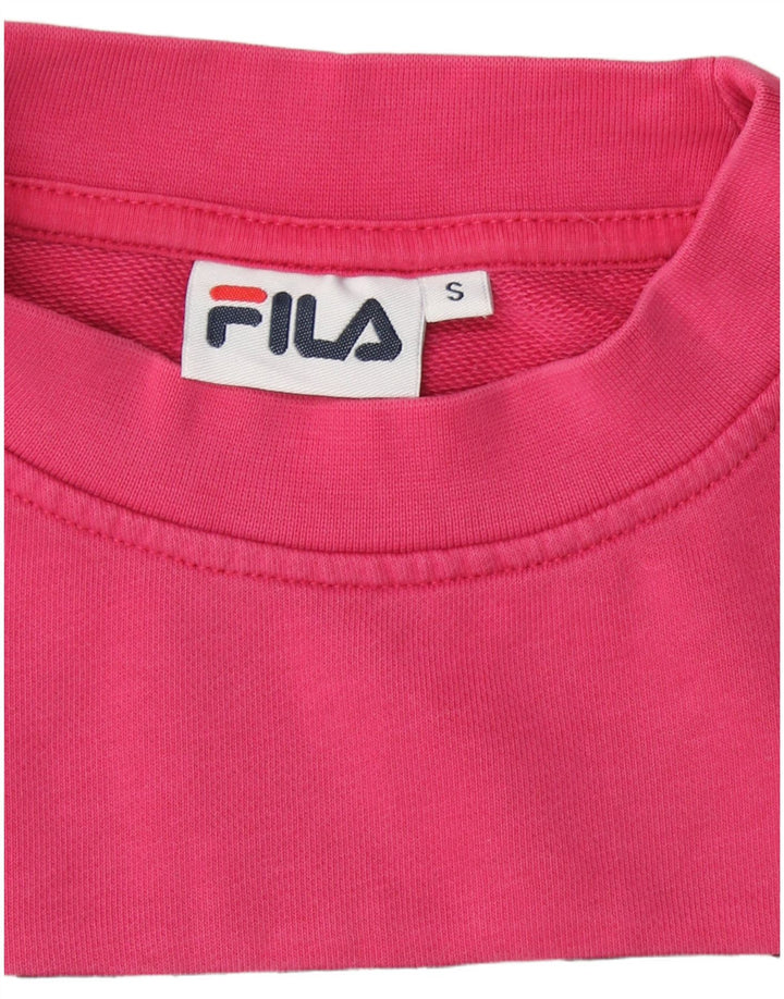 FILA Dame Oversized Sweatshirt Jumper UK 10 Small Pink Colourblock