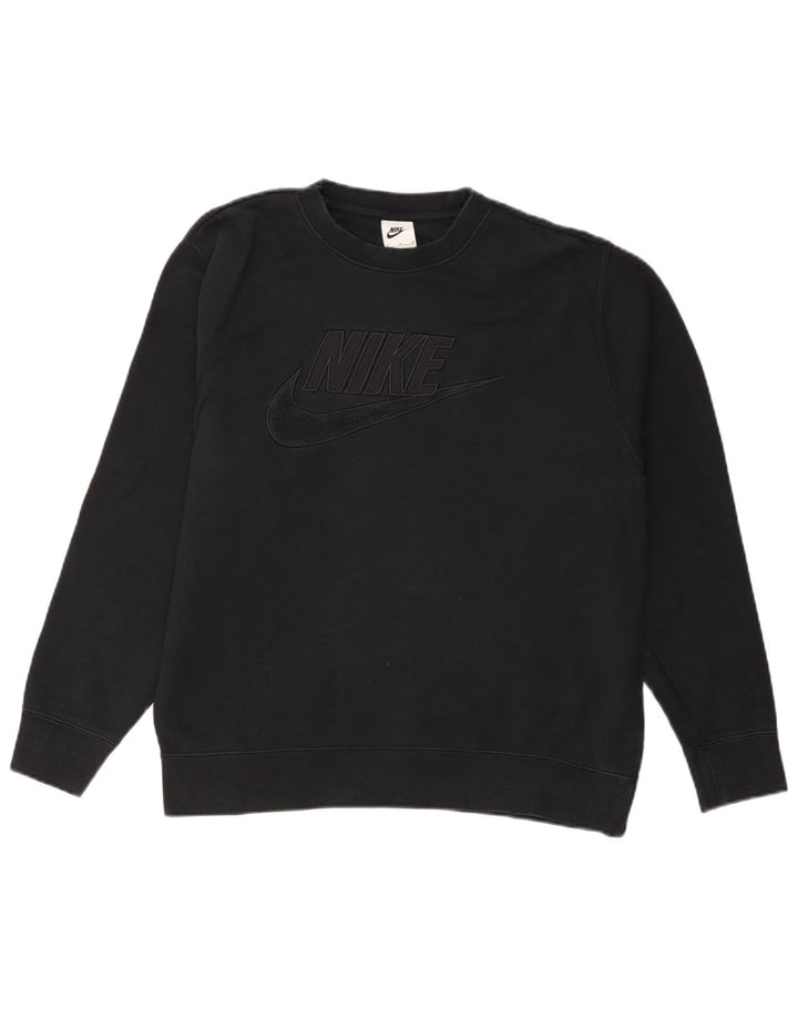 Nike Herre grafisk sweatshirt Jumper Medium Sort Bomuld
