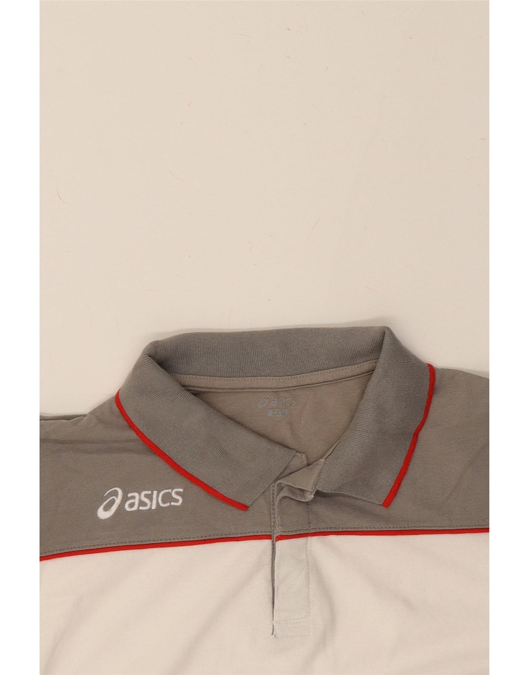 ASICS Mens Polo Shirt 2XL White Colourblock Cotton Vintage Asics and Second-Hand Asics from Messina Hembry 