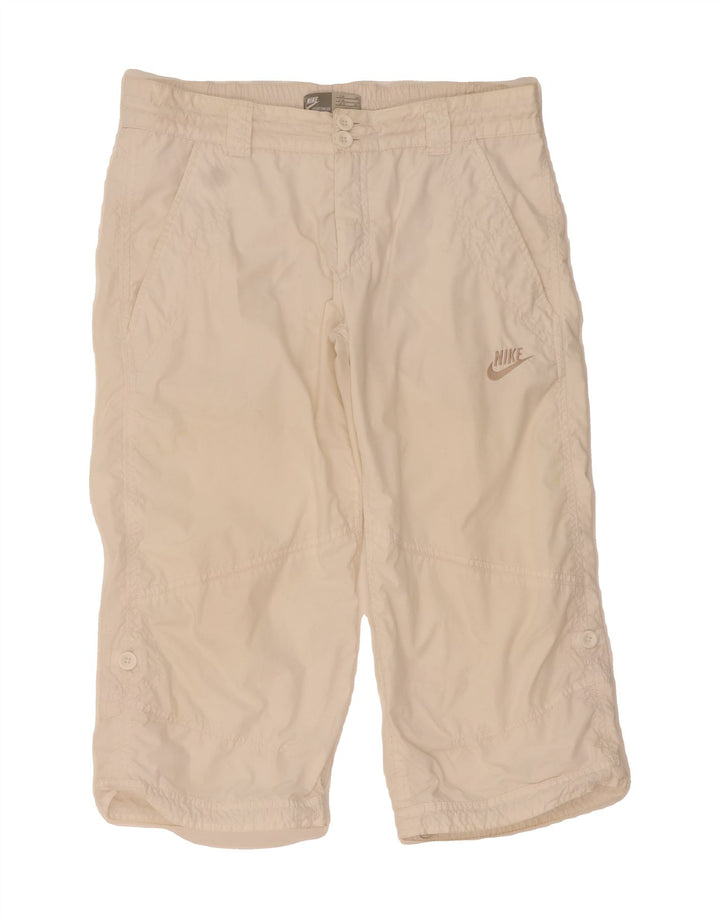 NIKE Womens Straight Capri Trousers UK 12 Medium W34 L21  White Vintage Nike and Second-Hand Nike from Messina Hembry 