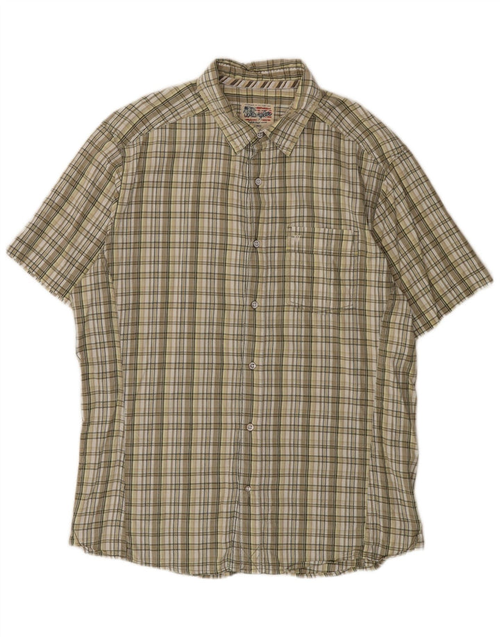 Wrangler kortærmet herreskjorte XL Beige ternet bomuld