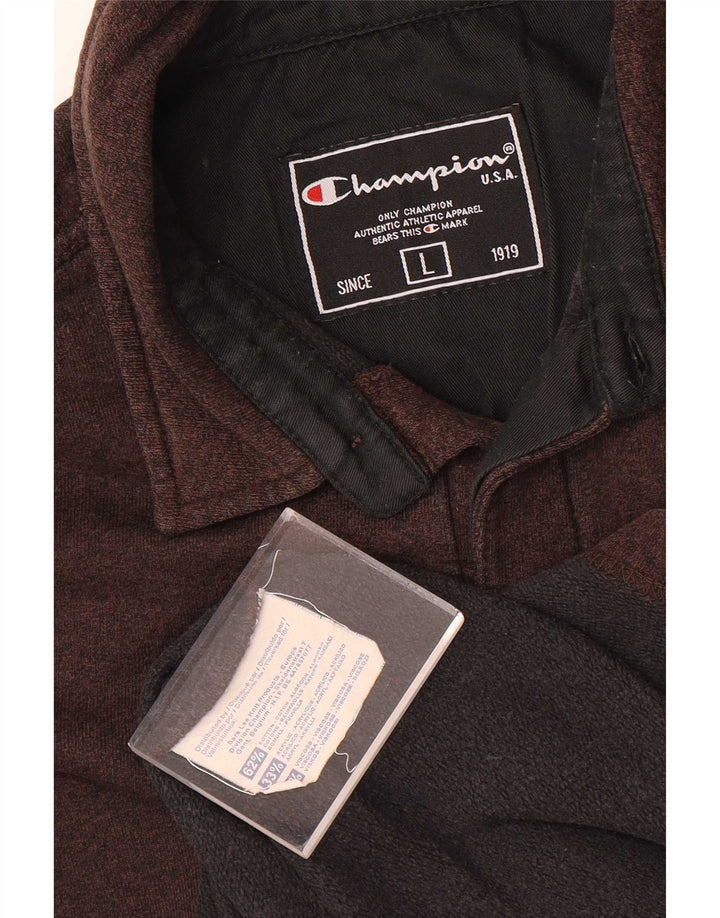 Champion Langærmet poloshirt til mænd Stor brun bomuld