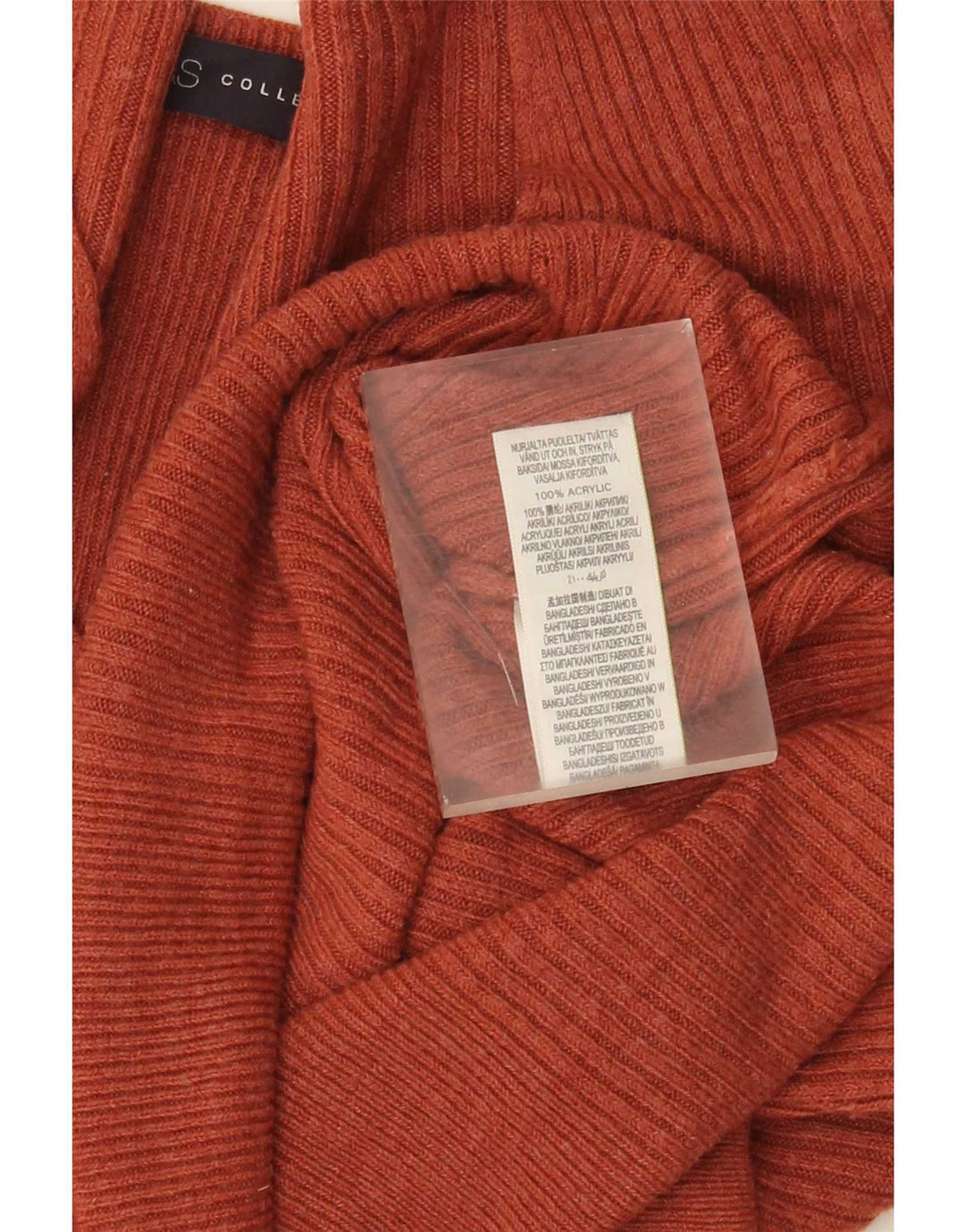 Marks & Spencer Dame V-hals sweater UK 12 Medium Orange Akryl