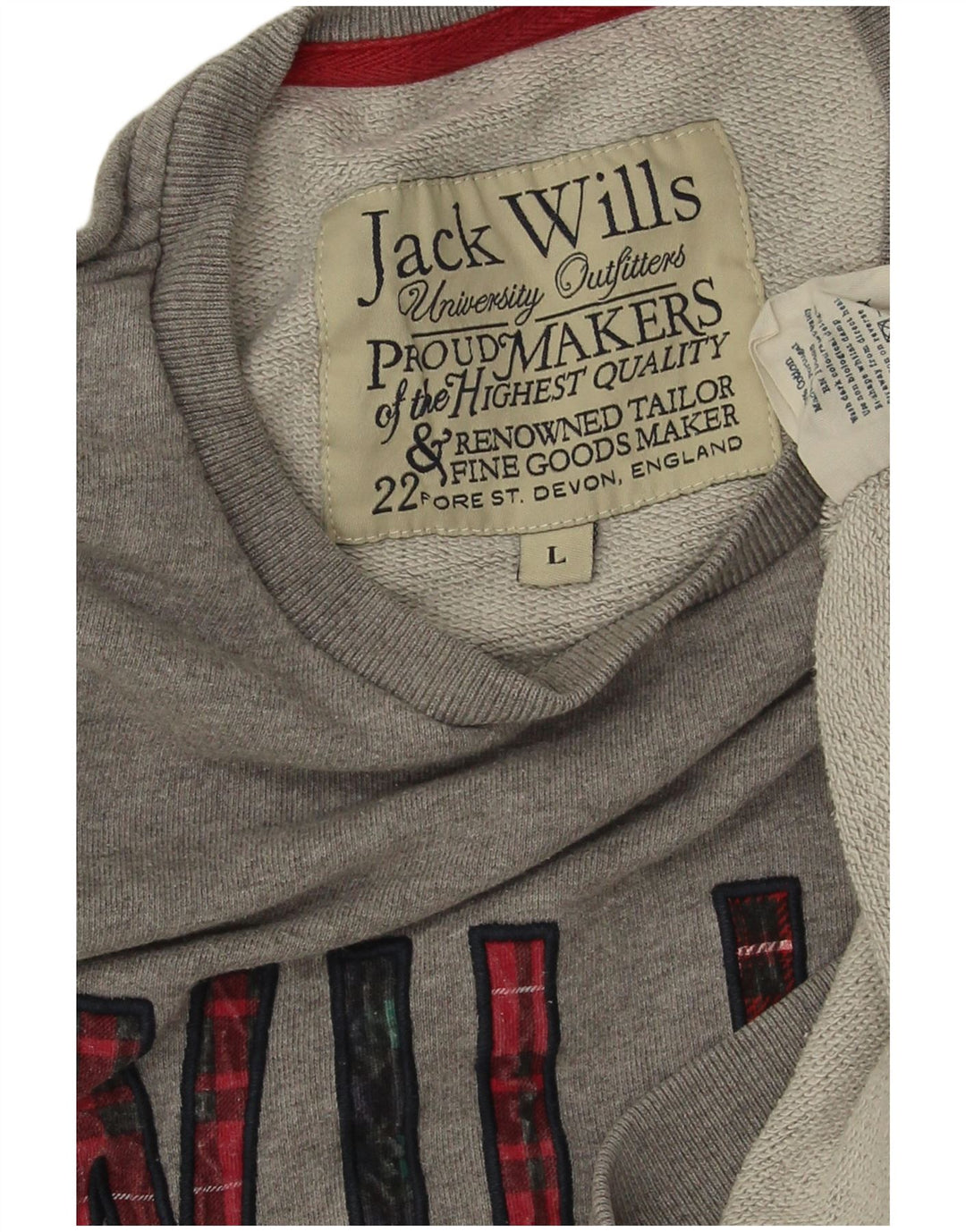 JACK WILLS Herre Grafisk Sweatshirt Jumper Stor Grå Bomuld